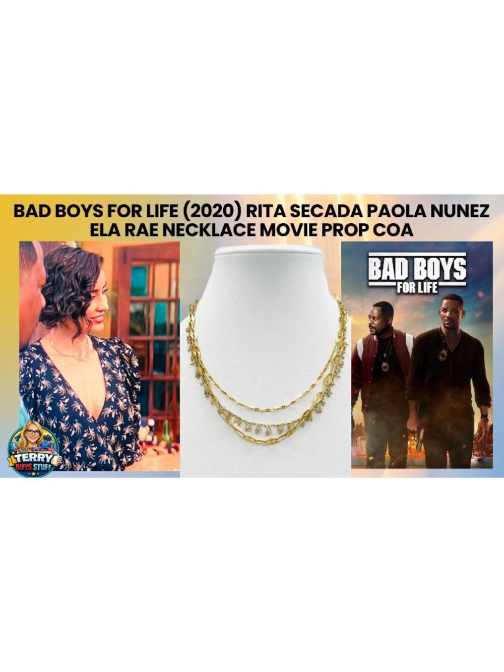 Bad Boys for Life (2020) Rita Secada Paola Nunez Ela Rae Necklace Movie Prop COA